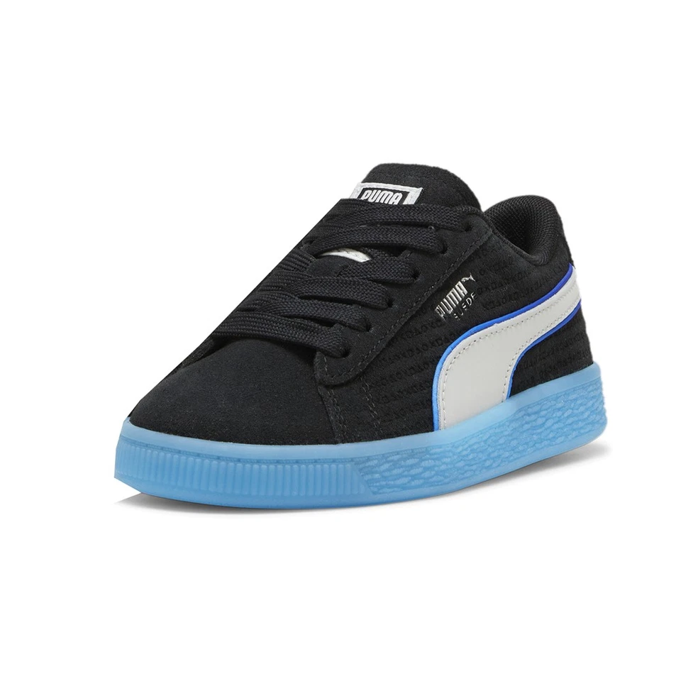 Zapatillas informales PUMA X Playstation de gamuza con cordones para niños pequeños negras, azules Foto 2 de 4