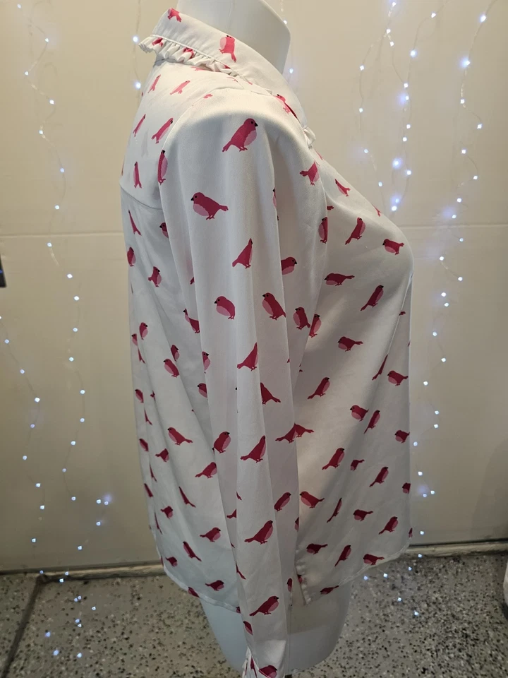 Kate Spade Dream A Little Dream Pajama Top Womens 1  Long Sleeve Button Birds  — 第 3/4 张图片