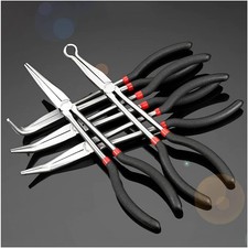 5 Piece Long Reach Plier Set - 11  Long Needle Nose Pliers Sets - Straight