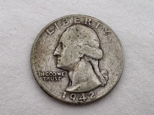 1942 P U.S. Washington Silver Quarter HT-24