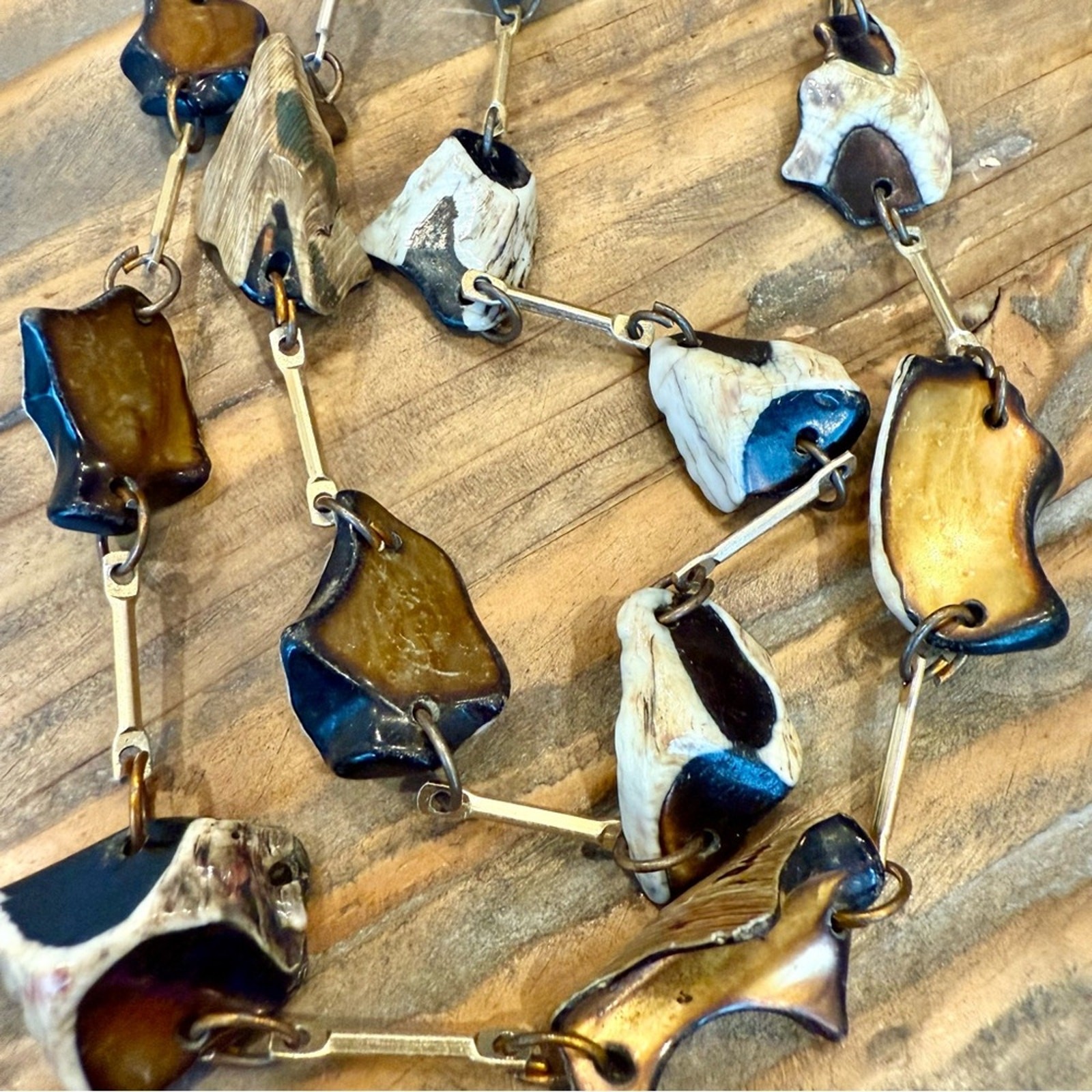 Unique Freeform Shell Bead Artisan Made Necklace … - image 5