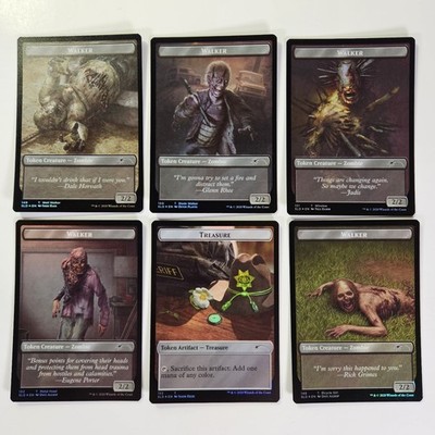 6x Walker Zombie & Treasure Token Double Sided Secret Lair X