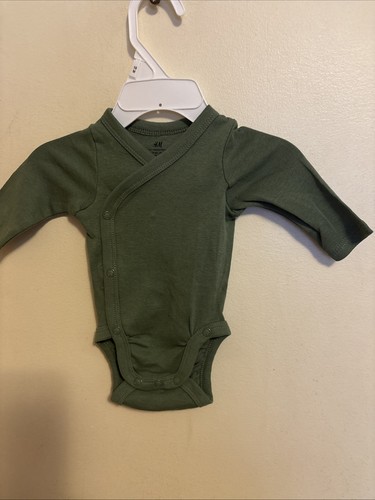 H & M Newborn Baby Unisex 2 - PCs Set Bodysuit & Pants Green Organic Cotton - Afbeelding 3 van 8