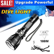 Professional Underwater Scuba Diving Flashlight LED Waterproof Dive Light Lamp