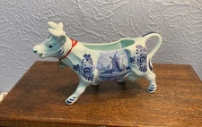 Vintage Holland DELFT Cow Creamer ~ Blue And White ~ Hand Painted ~ Porcelain