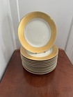 Vtg Set of 12 Fitz & Floyd GOLD RONDELET Large 12" Service Charger Dinner Plates — photo 4