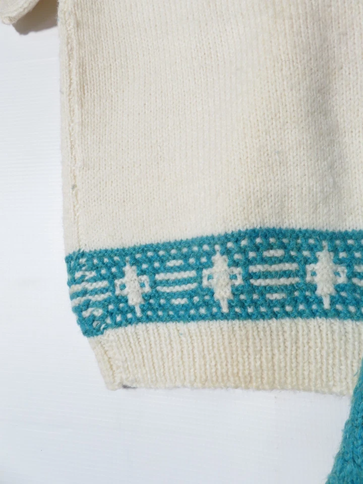 Vintage Kids Traditional Swedish Wool Hand Knit 2 Piece Skirt Set Size 6 - Image 3 of 4