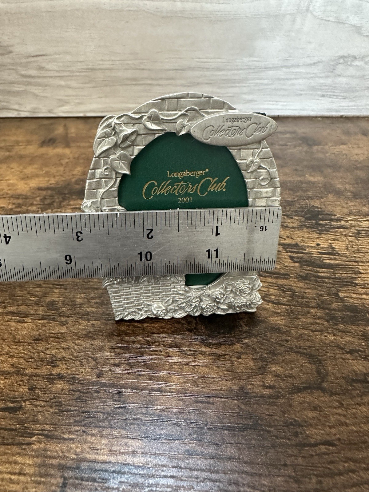 Longaberger Collectors Club 2001 Renewal Gift Picture Frame Pewter Vintage