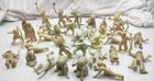 Vintage 60mm Fort Apache Indians Marx Playset Figures Cream & Light Tan Color