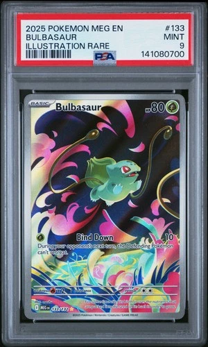 2025 POKEMON MEG EN-MEGA EVOLUTION ILLUSTRATION RARE #133 BULBASAUR PSA 9