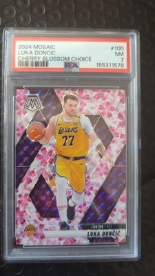 2024 PANINI MOSAIC CHERRY BLOSSOM CHOICE #100 LUKA DONCIC 10/20 PSA 7