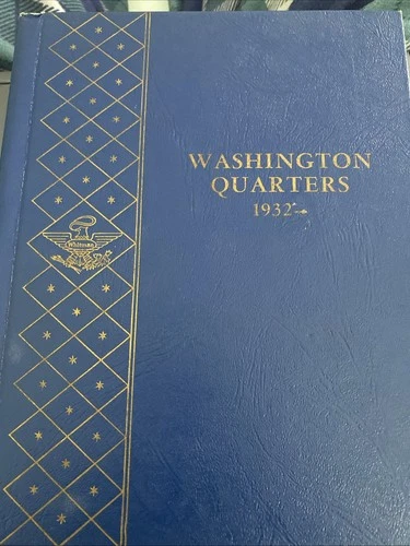 1932 - 1964 WASHINGTON SILVER QUARTERS PARTIAL SET IN WHITMAN ALBUM 8 COINS