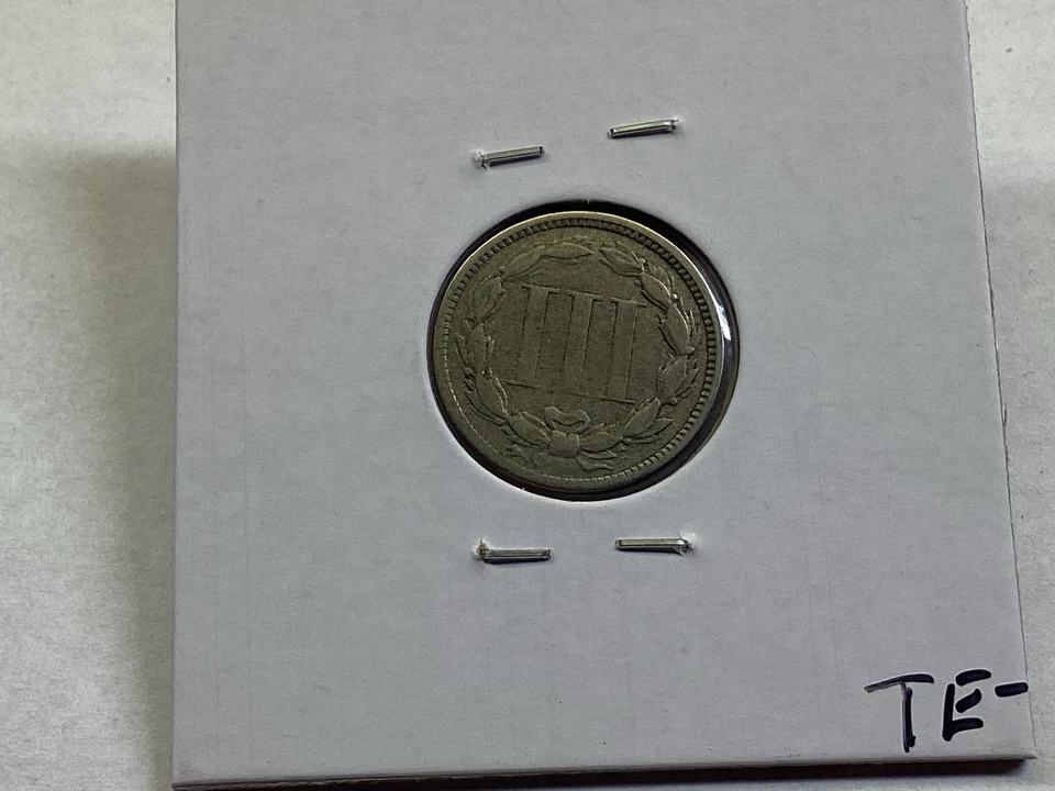 1866 Three Cent Nickel Civil War Reconstruction Era Coin 022025 53te - Image 4 of 4