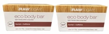 Set of 2 - RAW SUGAR Eco Body Bar, SANTAL + CAFFEINE  5 oz  VEGAN