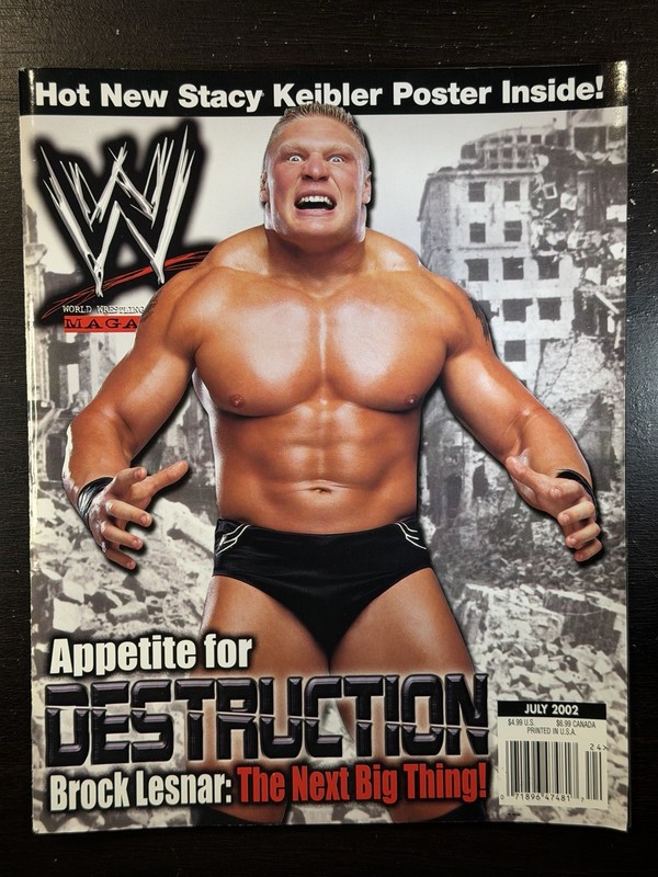 WWE Magazine July 2002 – Brock Lesnar Cover – No Label – Light Wear