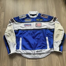 Icon Motorsports Motorcycle Racing Tarmac Jacket Mens XL Coat Padded Armor Blue