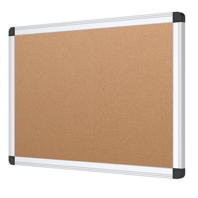 VIZ-PRO Cork Notice Board, 18 X 12 Inches, Cork Bulletin Board Aluminium Frame