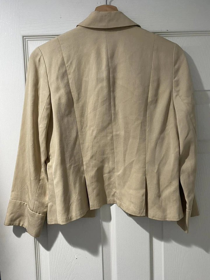 Chaqueta Spiegel 100% Tencel Beige Abotonada Y2K Talla 6 Foto 2 de 4