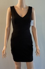 Three 3 dots Mini Black Vneck Dress Sexy Party Dress Little Black Dress Small