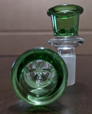 14mm Glass SNOWFLAKE SCREEN Slide BOWL Male for Water Pipe Bong (1 - ONE) Green