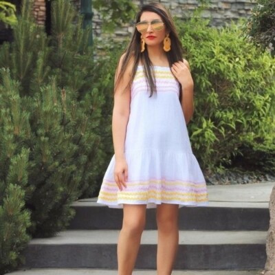 knee length dresses for ladies Keira Linen Micro Mini Dress main image 1