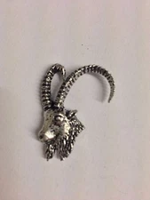 Ibex Head Z51 Made from Solid Fine English Pewter Pin Lapel Badge