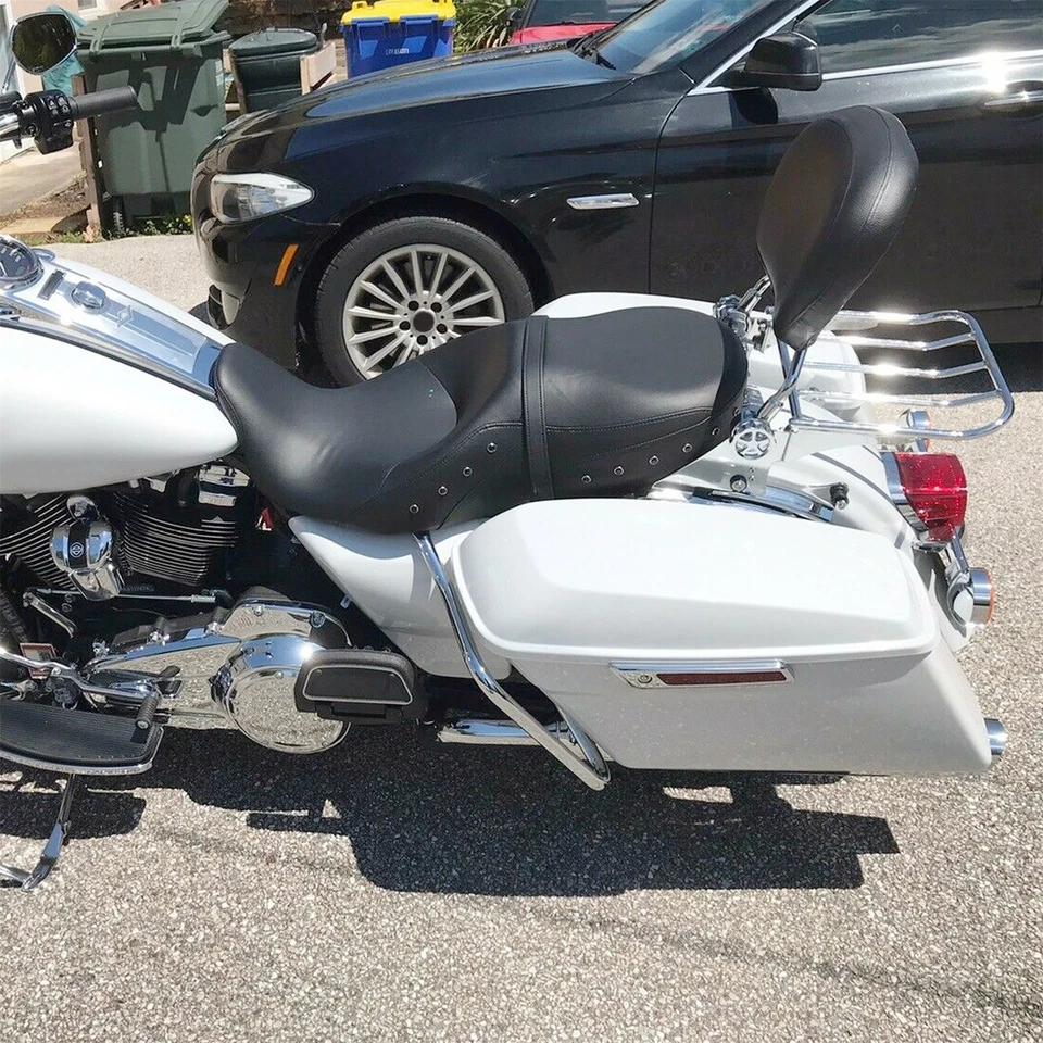 Encosto ajustável Sissy Bar Rack para Harley Touring Road Street Glide 2009-24 - Imagem 4 de 4