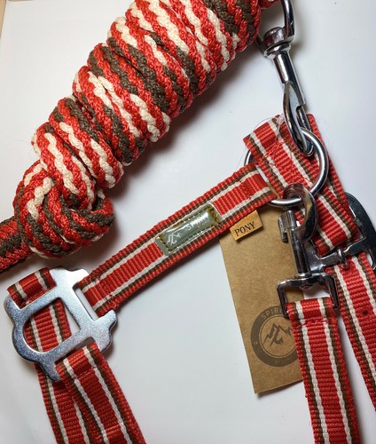 Horze Spirit Nylon Horse Halter and Lead Set Assorted Multi-Colored Sizes - Picture 7 of 10
