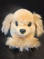 Vintage 1994 Swibco Puffkins Round Mini Plush Puppy Dog Golden Retriever