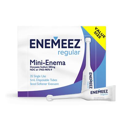 Enemeez Regular 283mg Docusate Sodium Mini Enema Constipation Relief 35 Count...