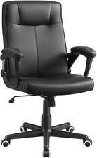 Sedia da Ufficio Girevole in Pelle Poltrona Comoda per Scrivania da Gaming Nera