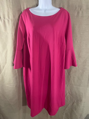 Lane Bryant New Pink Dress size 16 Straight Knee Length 3/4 Sleeve - Picture 2 of 16