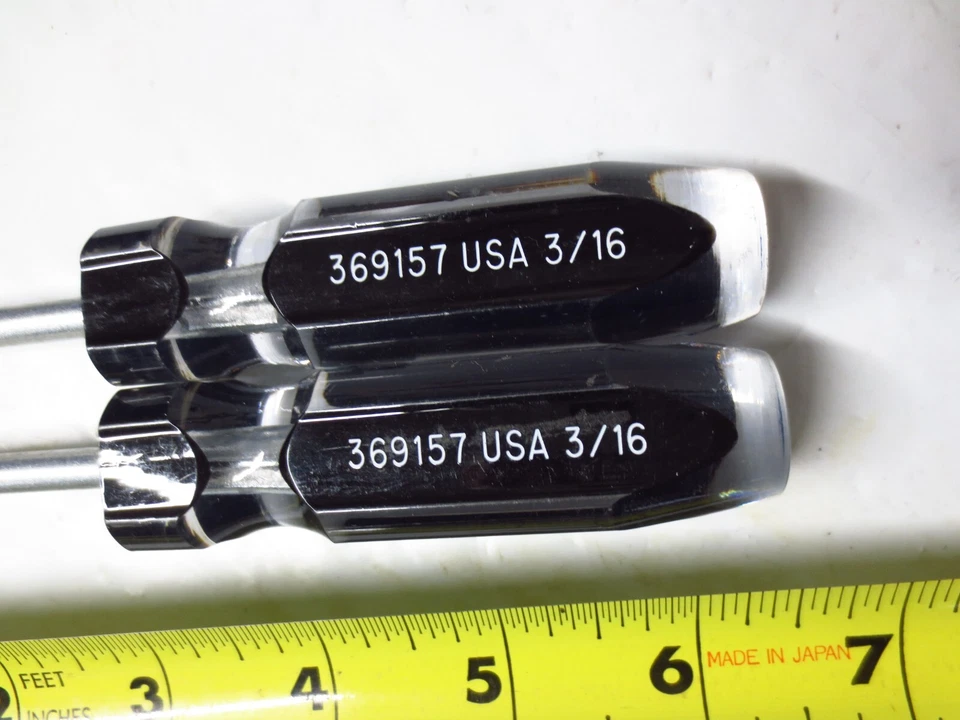 Lot of 2 Master Mechanic 3/16" Nut Driver Hex Head 3" Shaft X 6-1/2" OAL 369157 - Image 2 of 4