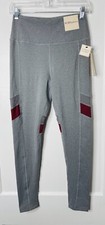 BCBGeneration High Waisted Athletic Leggings M Gray Pockets Sweat Wicking Womens