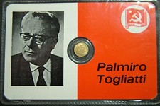 Token Italy Palmiro Togliatti Small Gold Coin 8 kt in Sealed Card