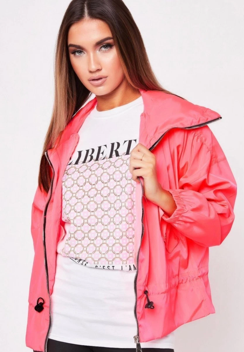 HIGH NECK WIND BREAKER FESTIVAL JACKET NEON PINK