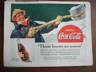 Kunst Old Magazine Soft Drink Advertising Poster Reproduction Coca Cola Snow Man Antiquitaten Kunst Visualjuju Com