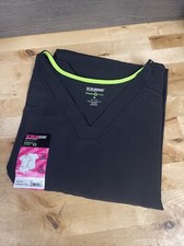 Scrubstar Women  s Black Stretch Moisture Control Scrub Top Shirt Size 3XL New