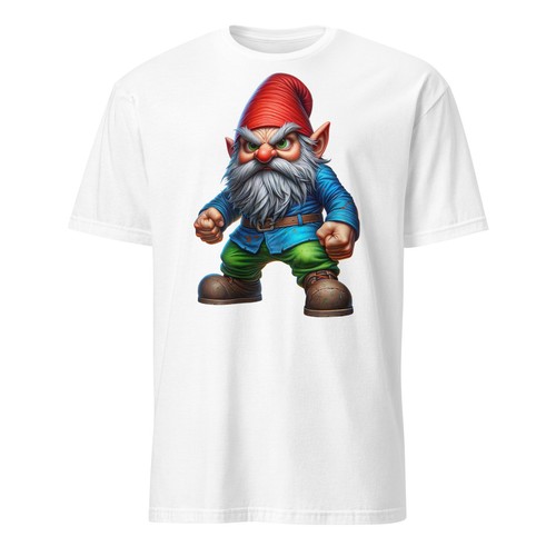Unisex T-Shirt with Angry Garden Gnome - Unique Funny Tee, Perfect Gift! - Picture 9 of 12