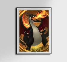 Black charizard pokeart art poster canvas wall art home decor
