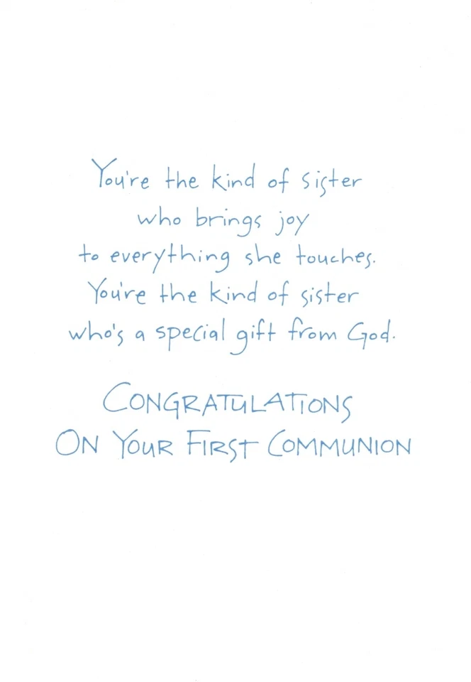 Congratulations Sister First Holy Communion Cross & Flowers Hallmark Card - Image 2 of 3