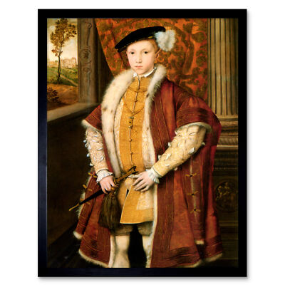 Scrotts Portrait Edward Vi Tudor England 1546 Gemälde Wandbild Druck gerahmt