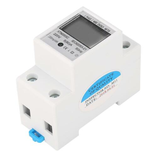 Contatore di corrente digitale due fili 1 ph. 2 fili guida DIN 2P KWh metro LCD 220V - Foto 8 di 12