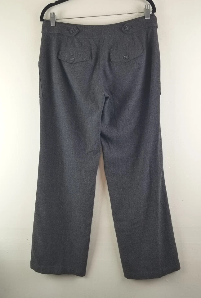 Pantalones CARTONNIER Anthropologie Talla 6 Pierna Ancha Acampanada Capri Gris Tejido Suave Foto 4 de 4