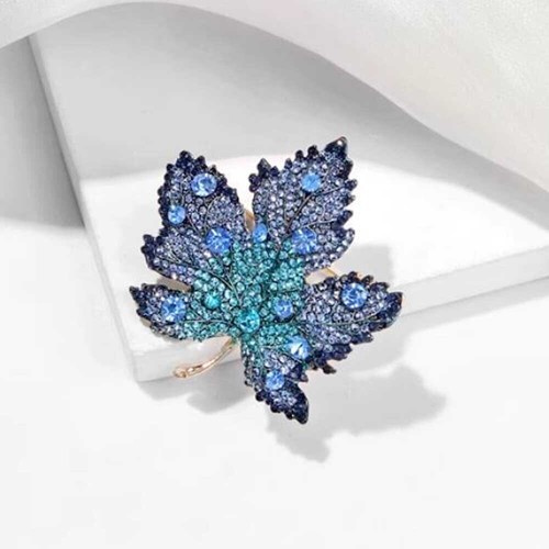 1/2/3/4PCS Crystal Maple Leaf Brooch Pin Women Clothing Collar Corsage Jewelry - Picture 31 of 34