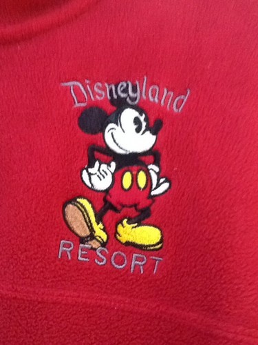 DISNEYLAND RESORT American Original Red FLEECE PULLOVER 1/4 Zip SIZE L YOUTH - Picture 4 of 4