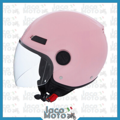 JET Helm mit Visier MOTORRAD SCOOTER Helmets NSE 109 blau-schwarz-grau-weiß-rosa