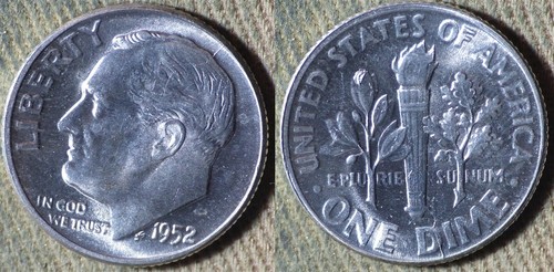 Error : 1952 Dime Extra Metal On A Leaf IREC1313 - 第 1/1 張圖片