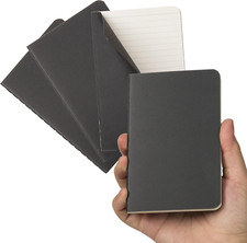Pocket Notebook, 4 Pack Thin Cover Small Notebook for Black Cover Ruled Paper