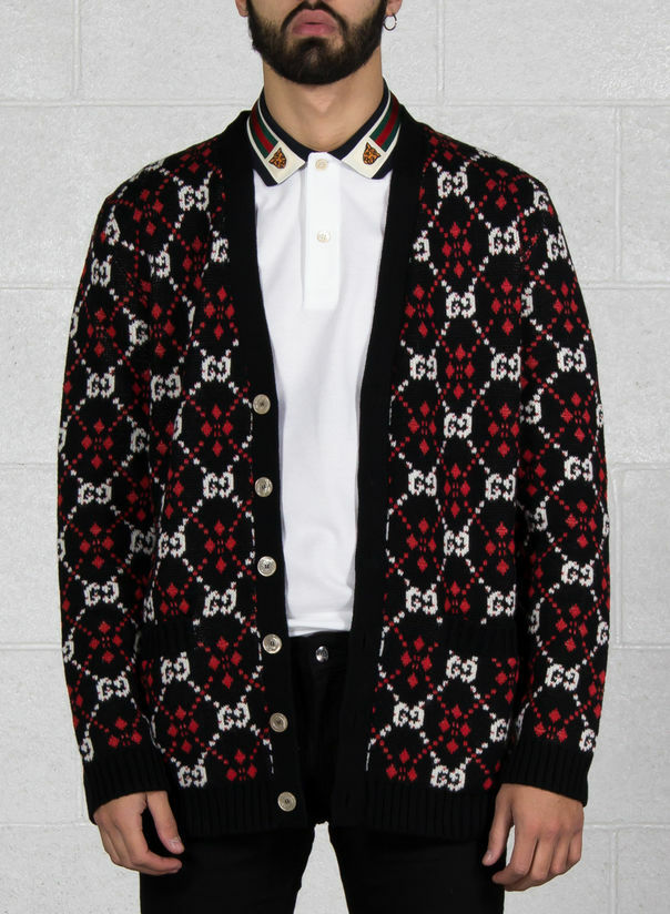 New Authentic GUCCI GG LOGO Diamond/Argyle Print WOOL Knit